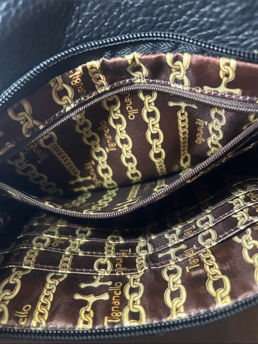 Black Leather Crossbody Bag with Front Pockets - Picture 4 of 7